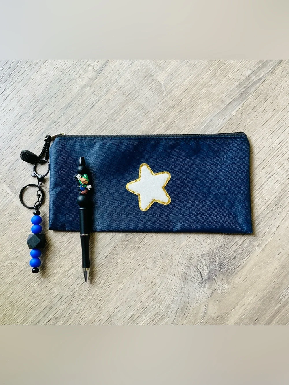 NEW📚 Hand Crafted Bag Charm & Beaded Pen w/ Pencil Case